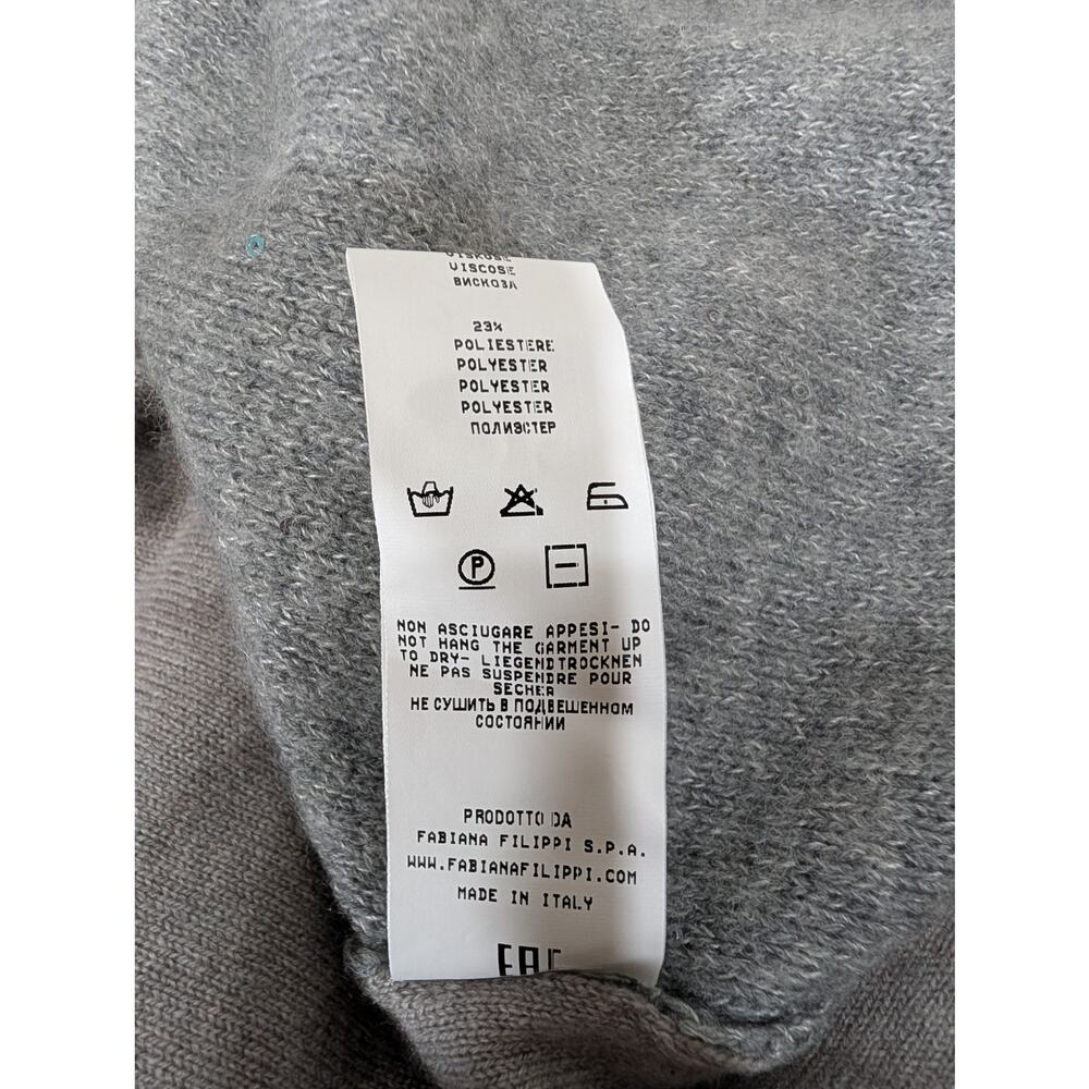 Fabiana Filippi Wool Cashmere Silk Sequin Cardigan Zip Front IT44 Small Italy - Picture 13 of 13